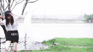 CP-009 Young Woman With Big Breasts Wet By Rain JAV
